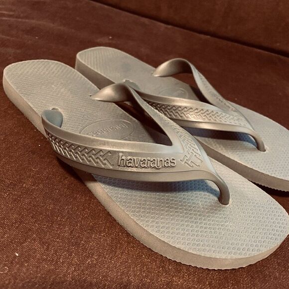 Super Rare Extra Wide Thong Straps Havaianas Mens Olive Green 11/12 US 45/46 EUR - Picture 1 of 7